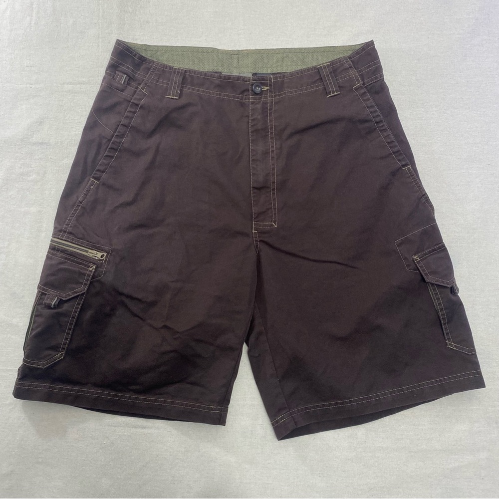 REI Mens Shorts Cargo Soil Brown Size 34 Organic Cotton Blend Slickrock Ecopet